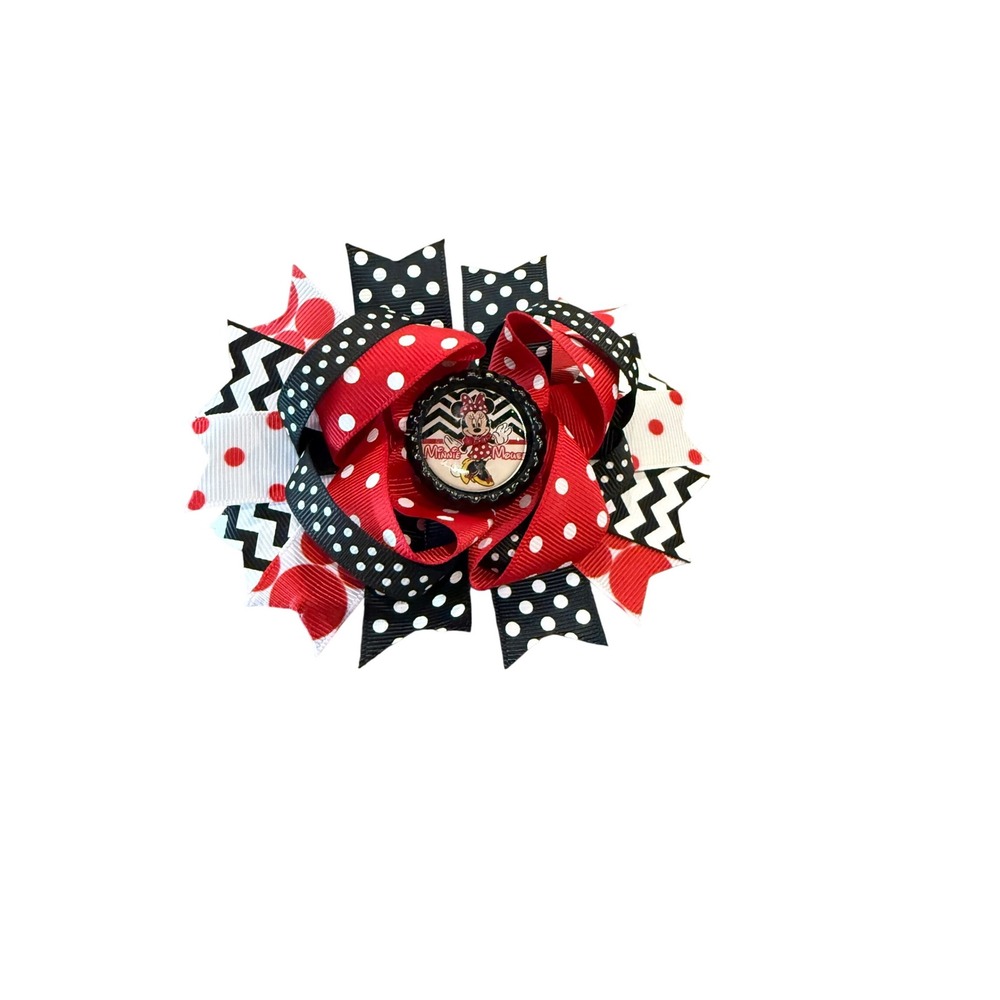 Minnie Mouse Hair Bow Polka‎ Dot Red Black White Girls Toddler Accessory